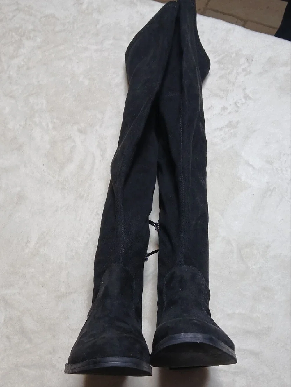 Marc Fisher Black Faux Suede Over-the-Knee Zip Boots Size 6.5